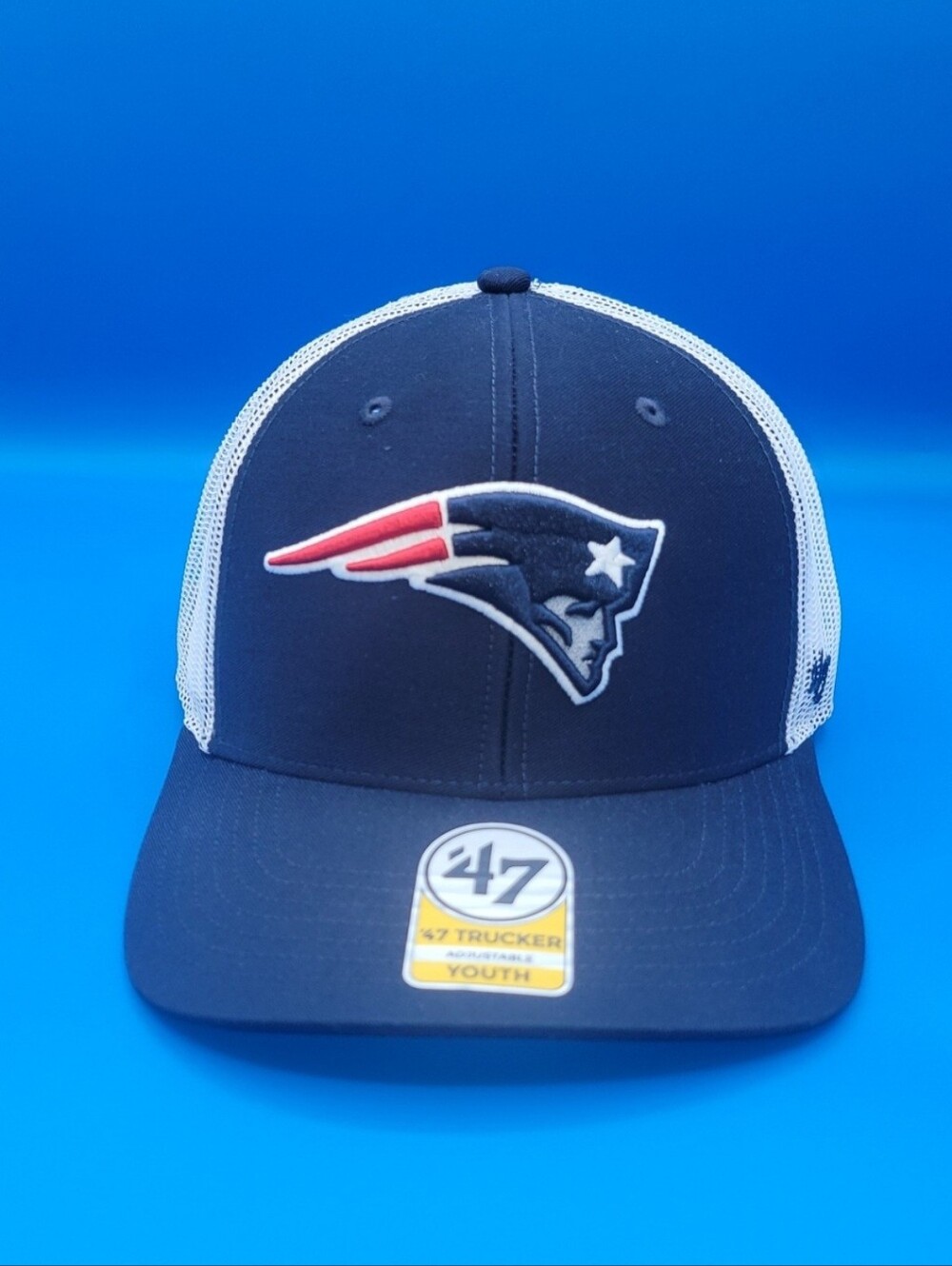 Youth ’47 Trucker New England Patriots Adjustable Mesh Hat Navy White